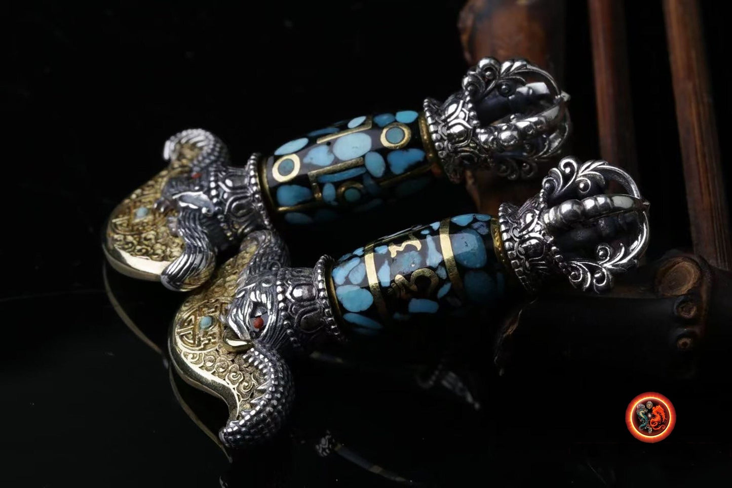 Kartika, Pendentif Bouddhiste Tibétain - Symbole Tantrique en Argent 925 et Cuivre