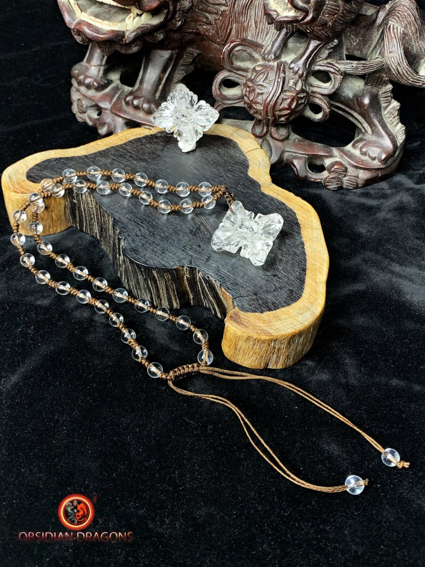 Pendentif dorje- Vajra- cristal de roche naturel
