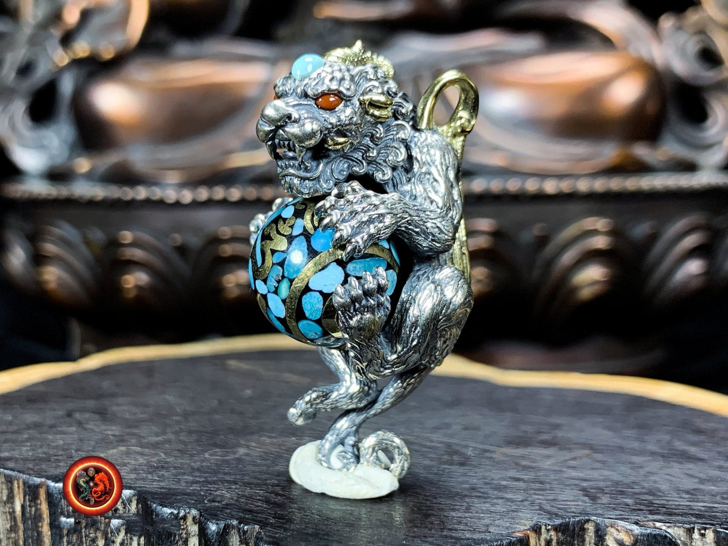 Pendentif Pixiu- Argent 925- Talisman Feng shui | obsidian dragons