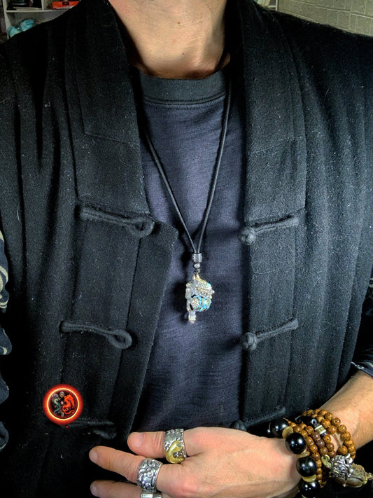 Pendentif Pixiu- Argent 925- Talisman Feng shui | obsidian dragons