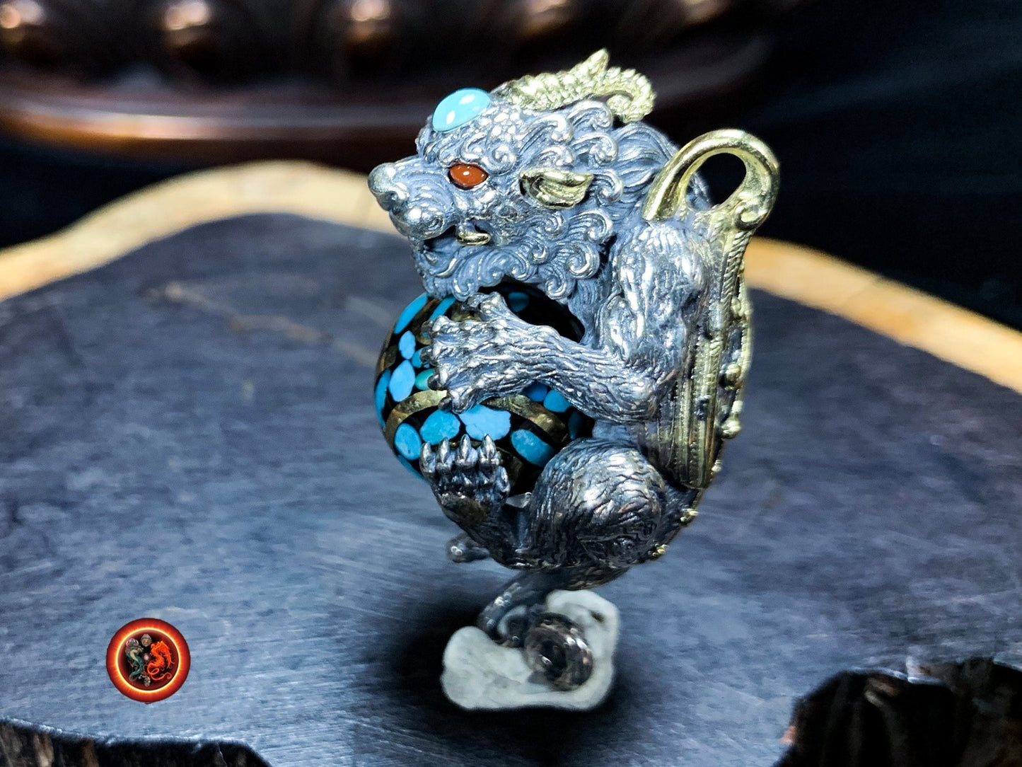 Pendentif Pixiu- Argent 925- Talisman Feng shui | obsidian dragons