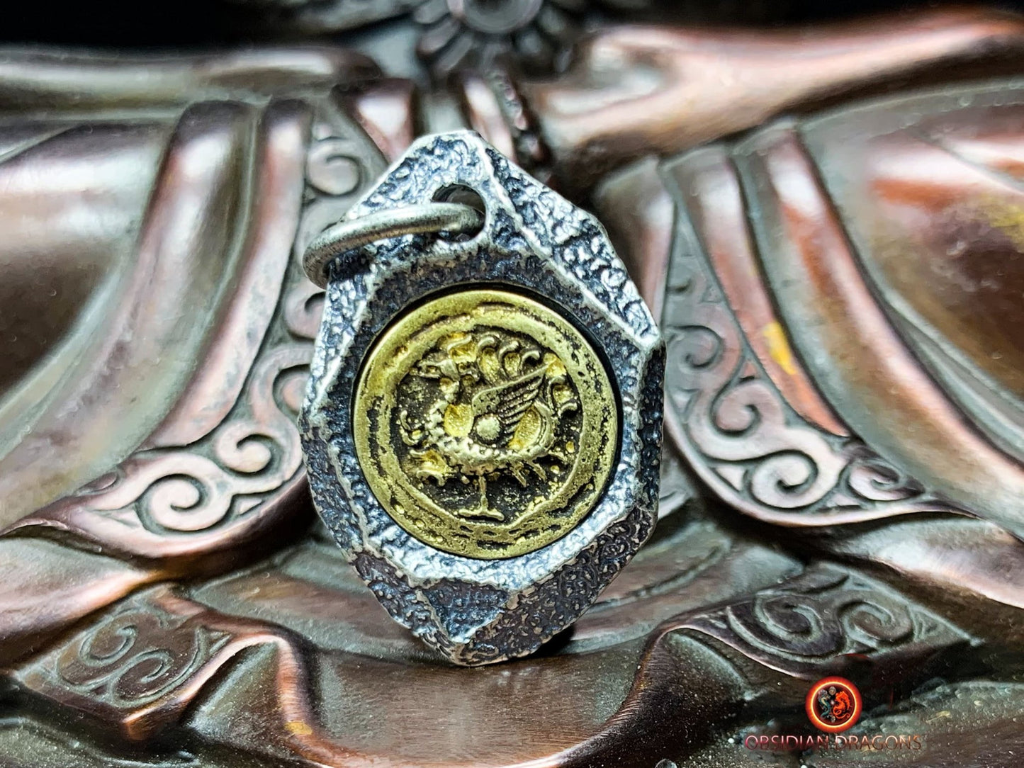 Pendentif Feng- Shui- protection de l'oiseau vermillon du sud