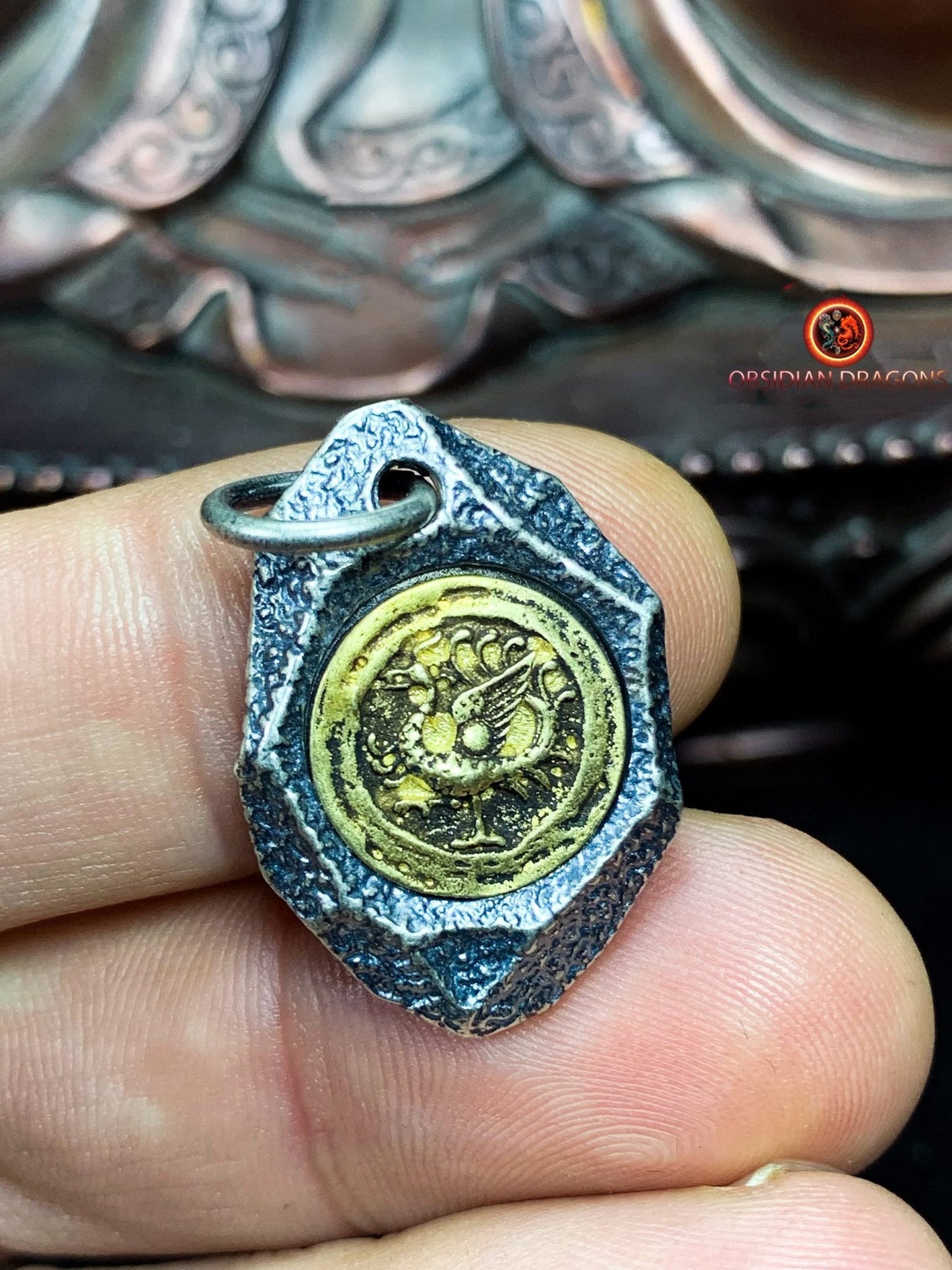 Pendentif Feng- Shui- protection de l'oiseau vermillon du sud