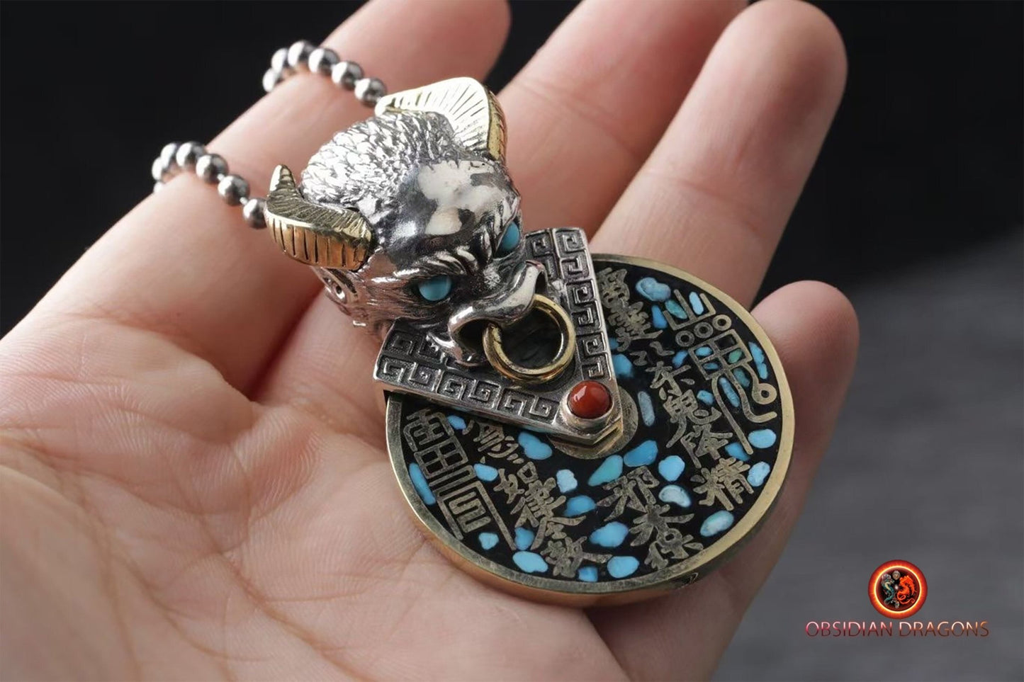 Pendentif feng shui- protection du buffle
