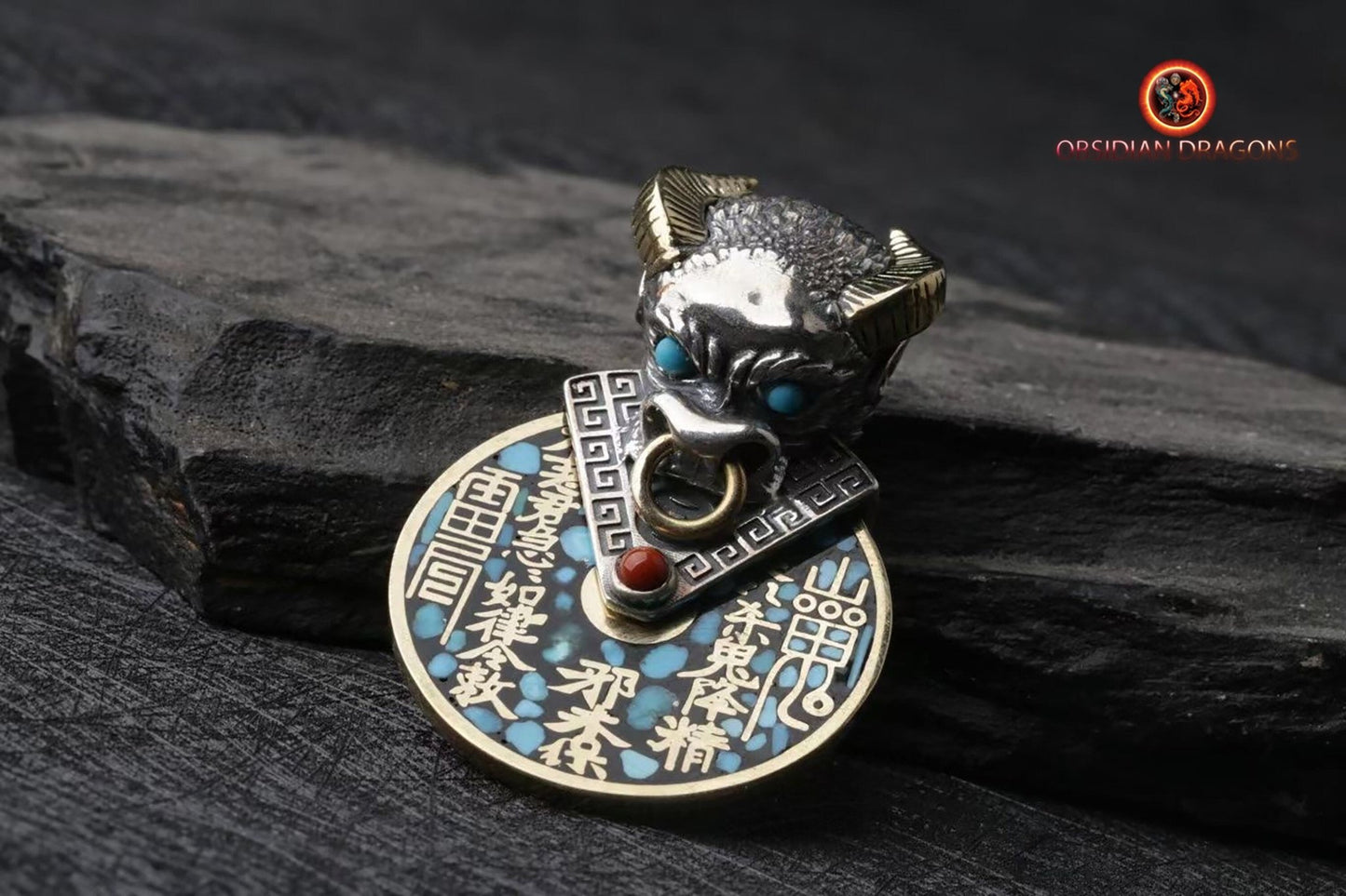 Pendentif feng shui- protection du buffle