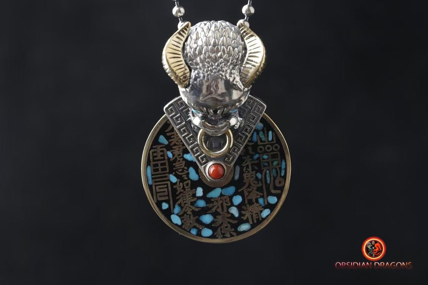 Pendentif feng shui- protection du buffle