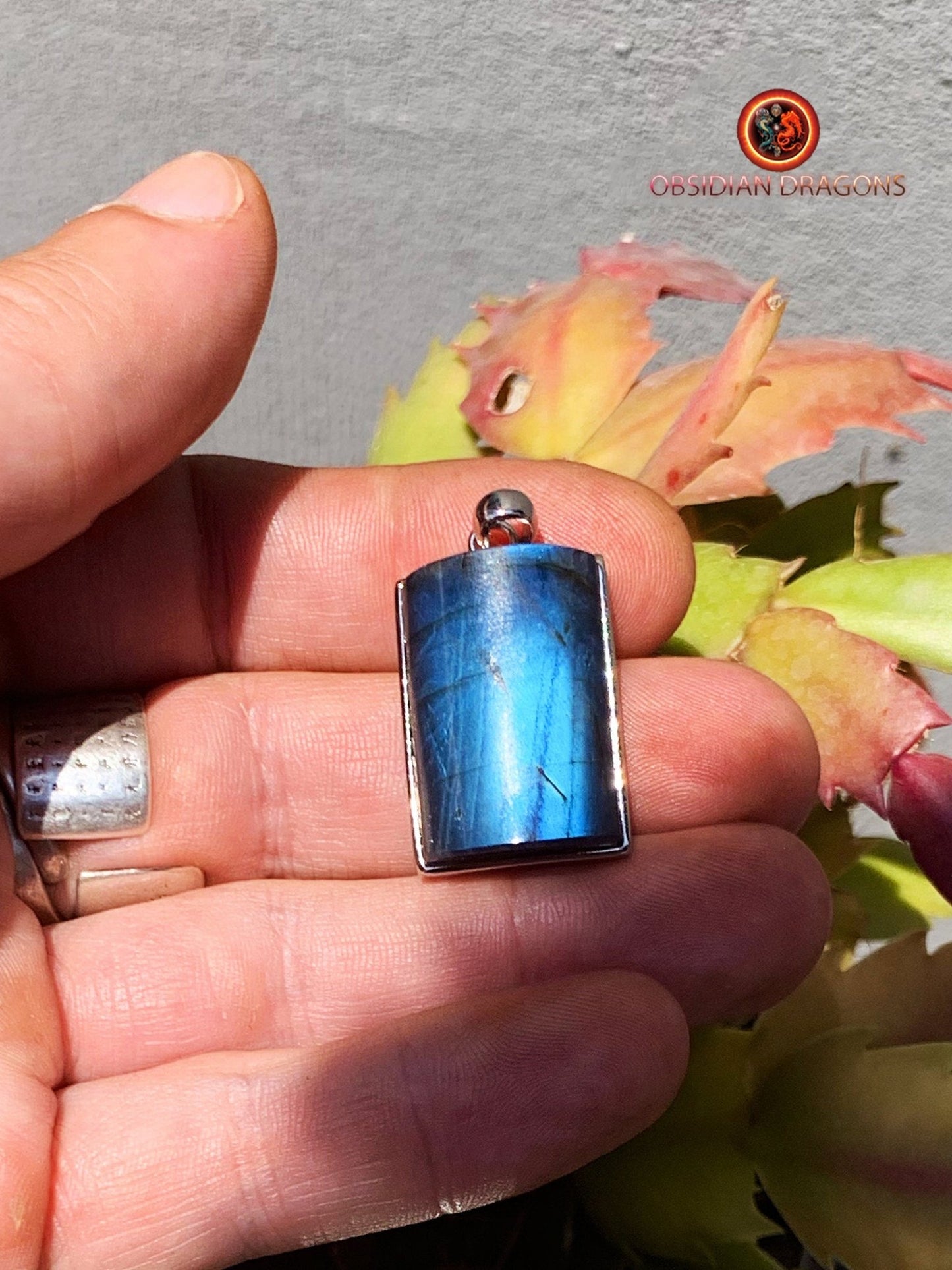 pendentif en labradorite- serti en argent 925