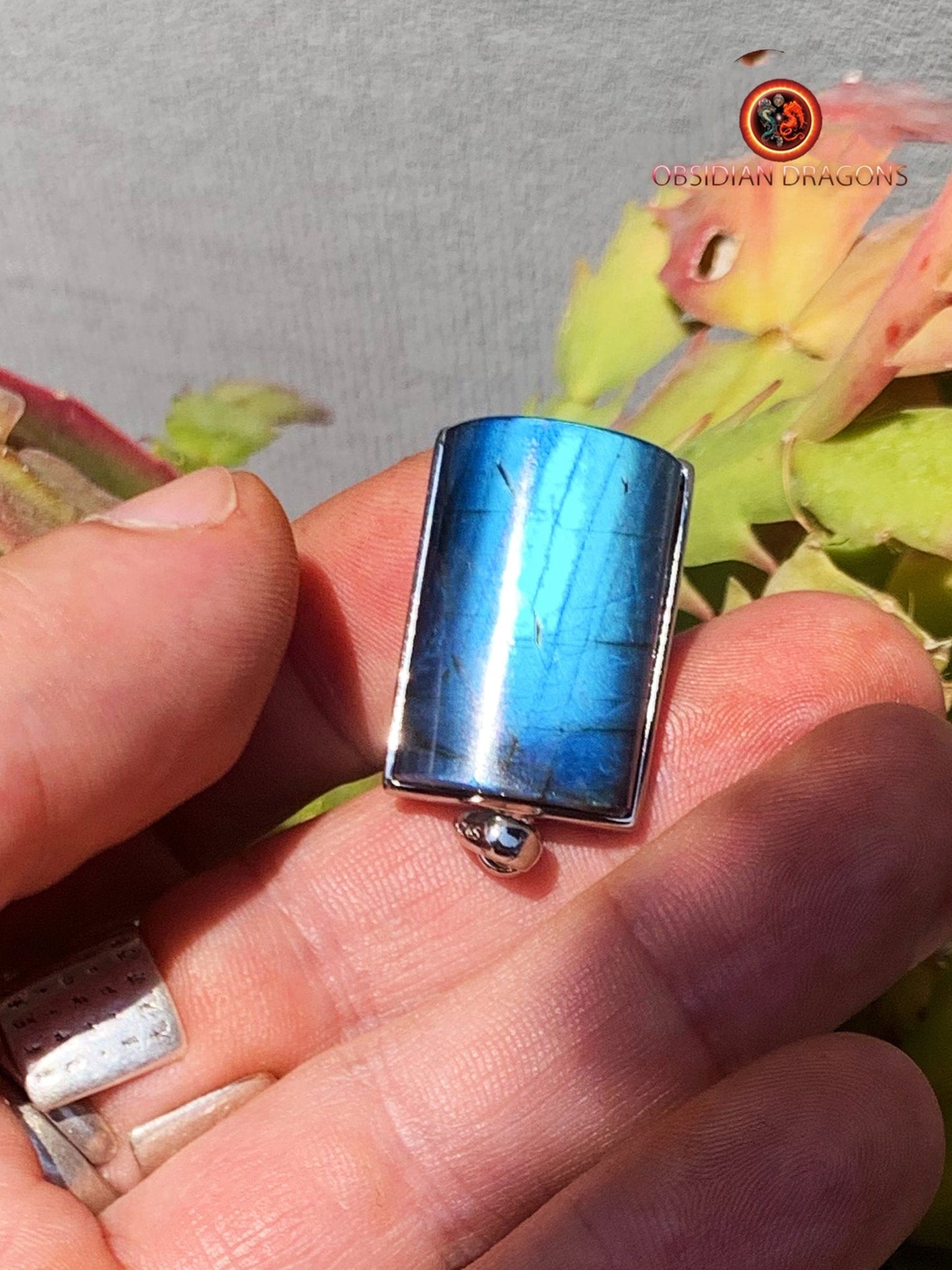 pendentif en labradorite- serti en argent 925