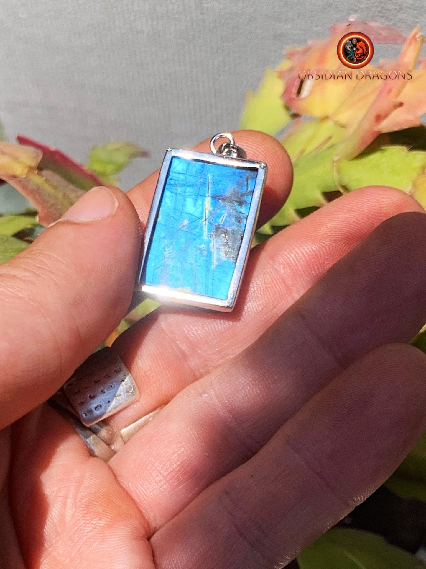 pendentif en labradorite- serti en argent 925