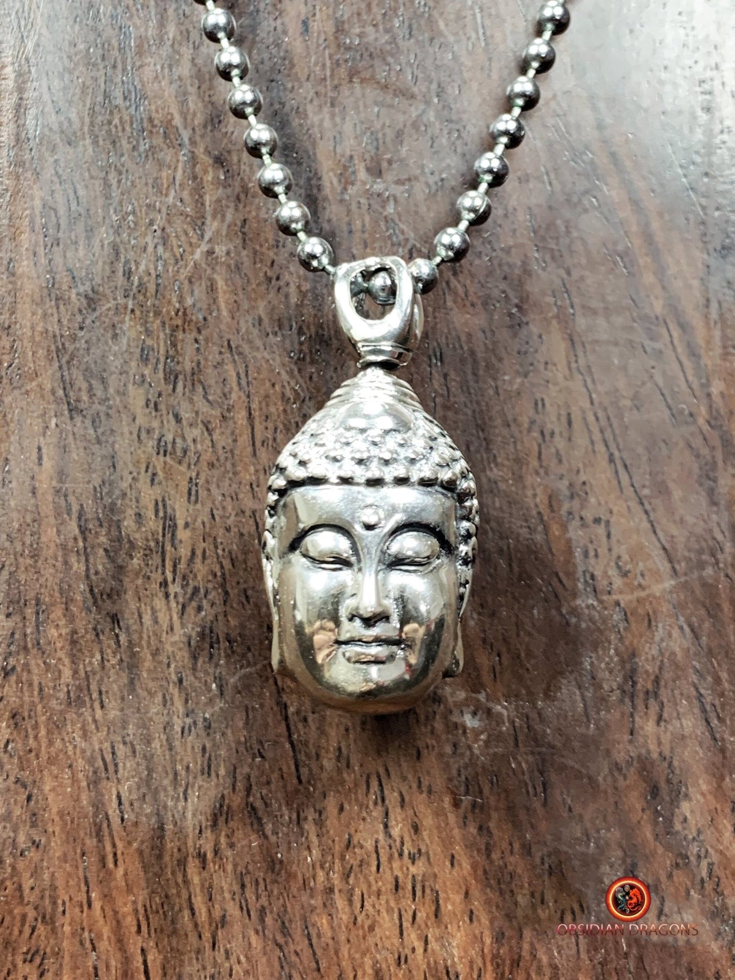 Pendentif mi- Bouddha Mi- Demon- Argent 925 | obsidian dragons
