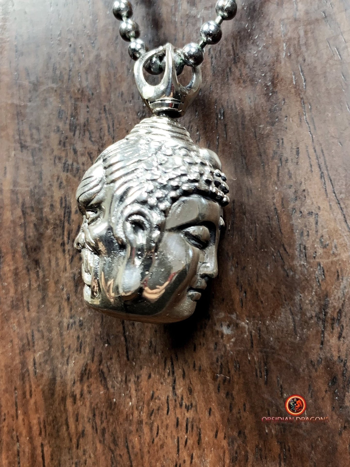 Pendentif mi- Bouddha Mi- Demon- Argent 925 | obsidian dragons