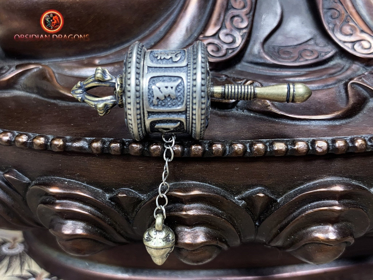 pendentif moulin à prière tibétain- Argent