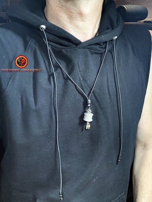 pendentif moulin à prière tibétain- Argent