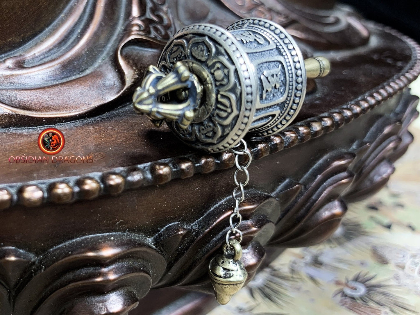 pendentif moulin à prière tibétain- Argent