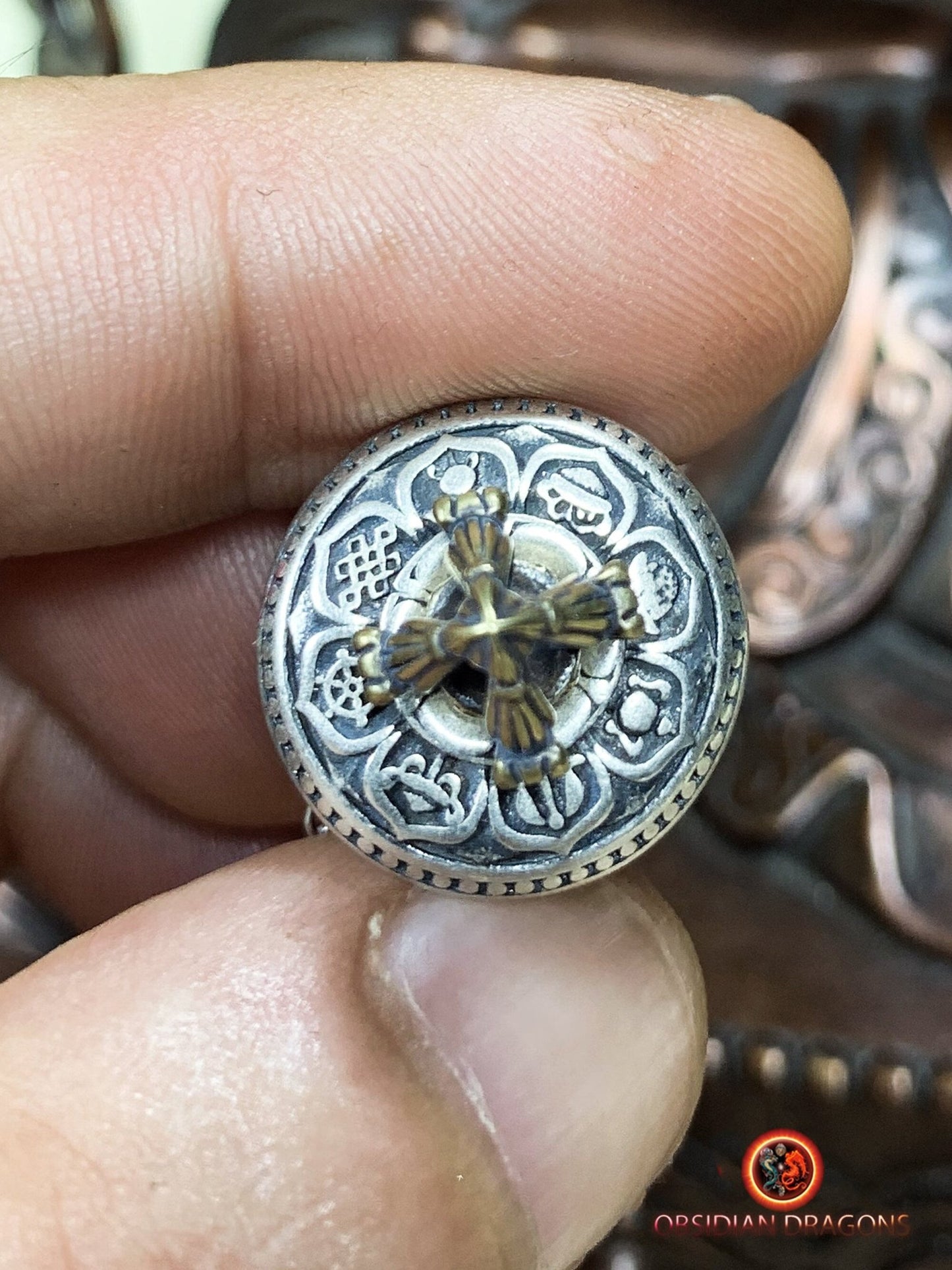 pendentif moulin à prière tibétain- Argent