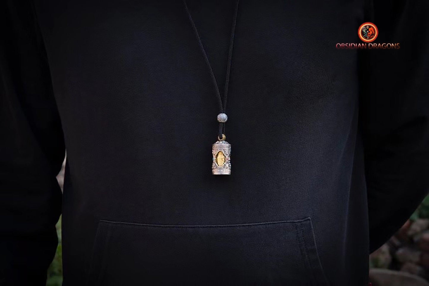 Pendentif moulin à prière tibétain- Mani Kangyur
