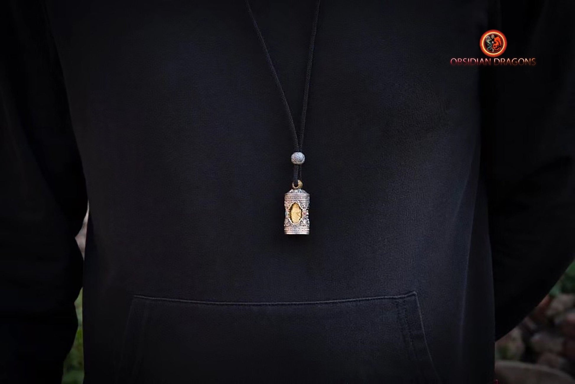 Pendentif moulin à prière tibétain- Mani Kangyur