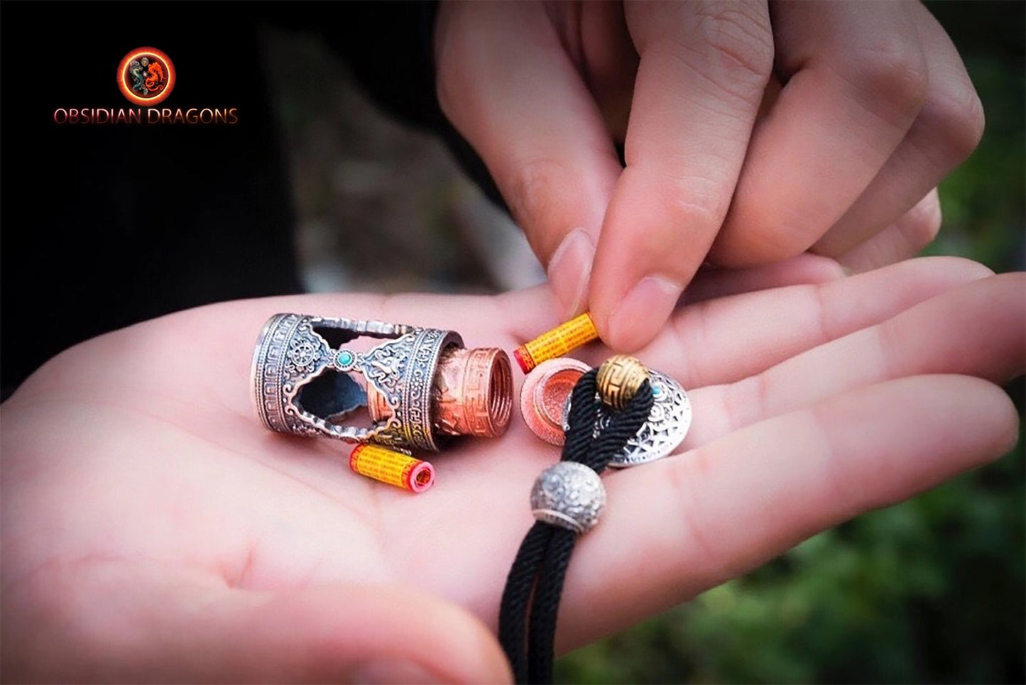Pendentif moulin à prière tibétain- Mani Kangyur