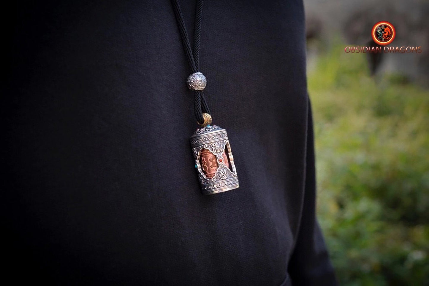 Pendentif moulin à prière tibétain- Mani Kangyur