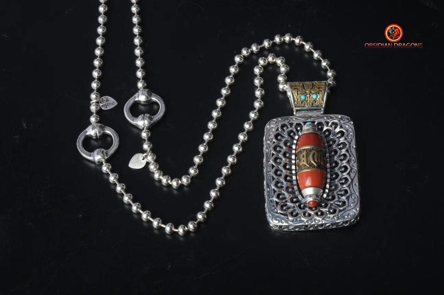 Pendentif moulin à prière tibétain- Mani Kangyur