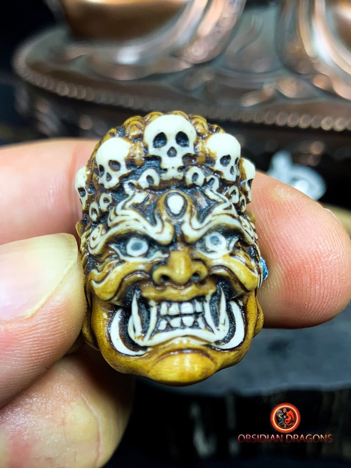 Netsuké Mahakala- Pendentif bouddhiste