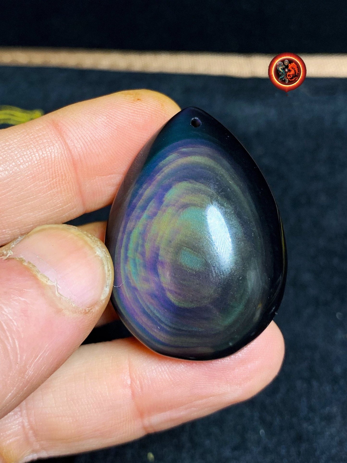 pendentifs en obsidienne oeil celeste, forme de goutte. Pendentif percé.excellente qualité, Mexique. - obsidian dragon