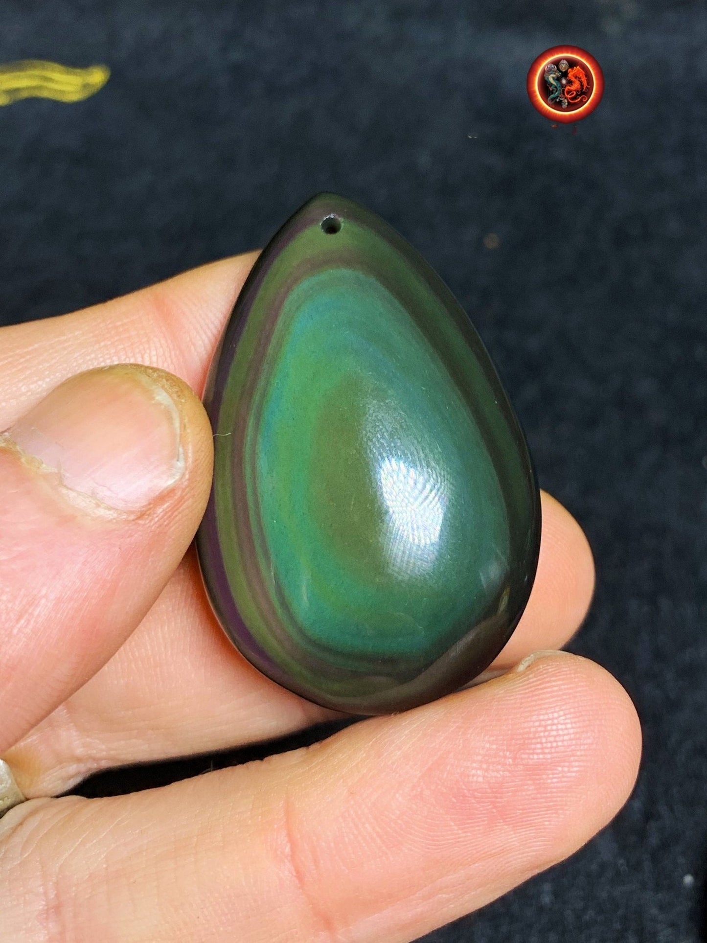 pendentifs en obsidienne oeil celeste, forme de goutte. Pendentif percé.excellente qualité, Mexique. - obsidian dragon