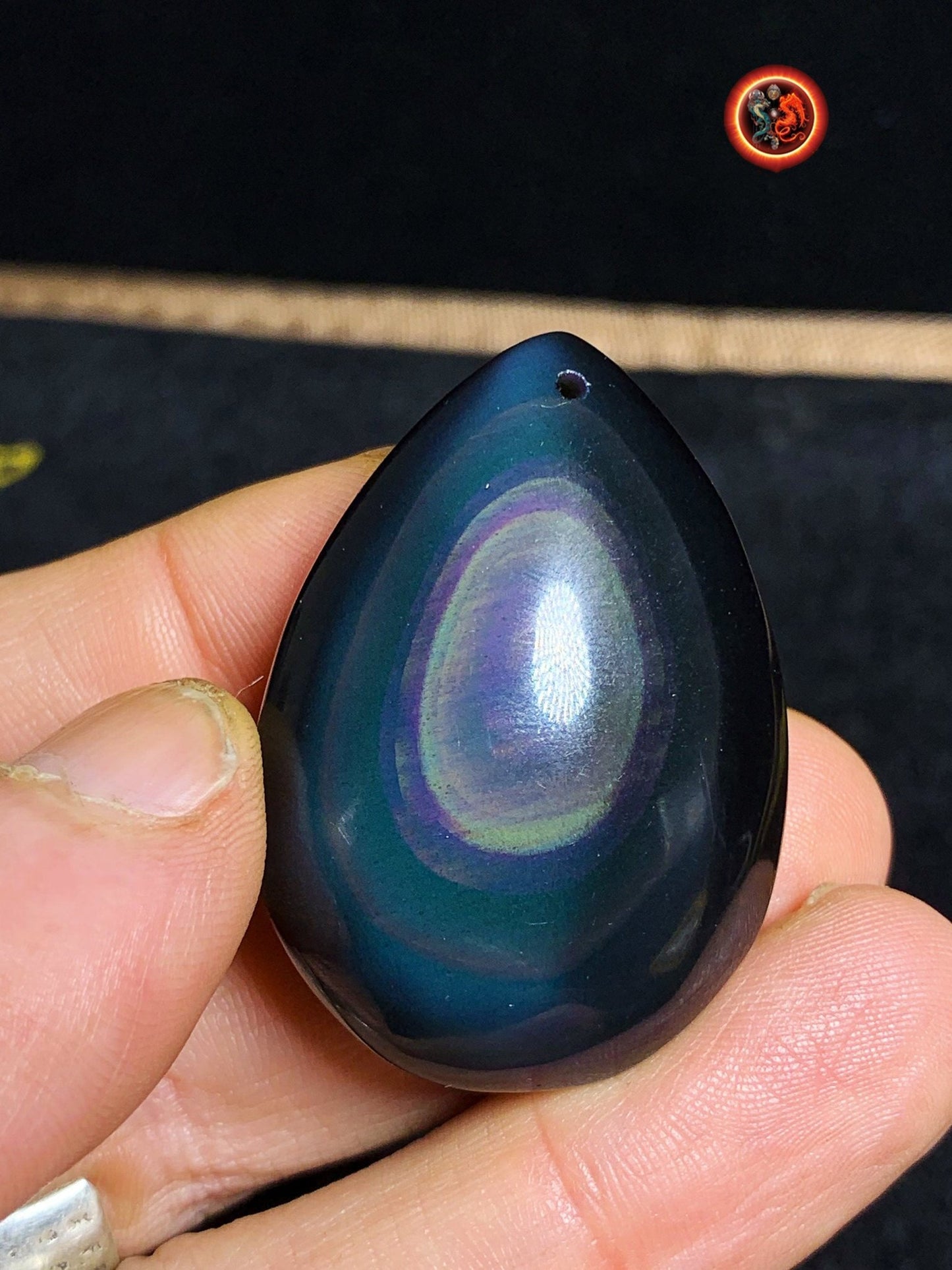 pendentifs en obsidienne oeil celeste, forme de goutte. Pendentif percé.excellente qualité, Mexique. - obsidian dragon