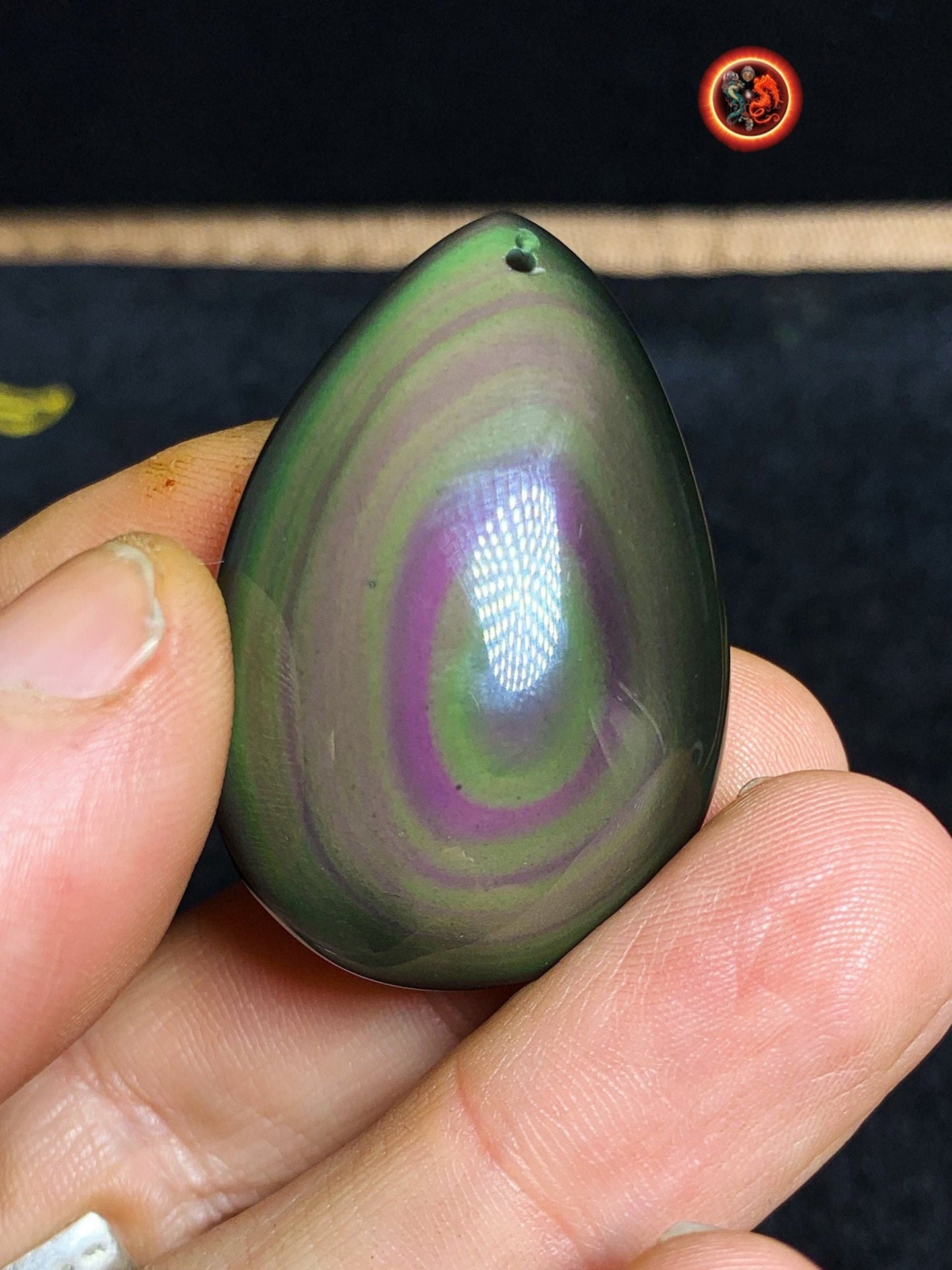 pendentifs en obsidienne oeil celeste, forme de goutte. Pendentif percé.excellente qualité, Mexique. - obsidian dragon