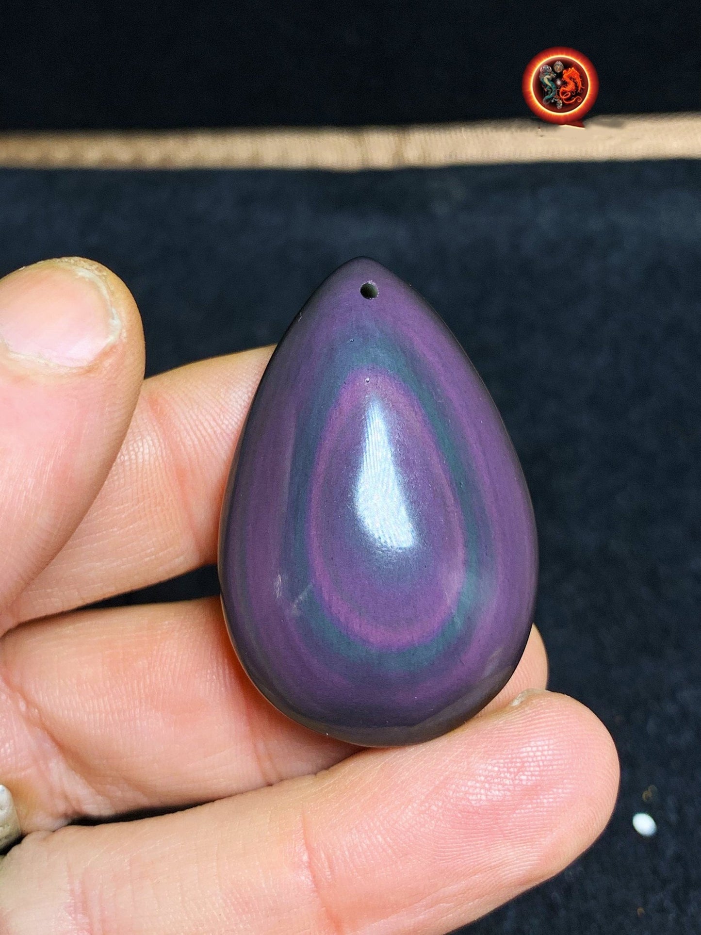 pendentifs en obsidienne oeil celeste, forme de goutte. Pendentif percé.excellente qualité, Mexique. - obsidian dragon