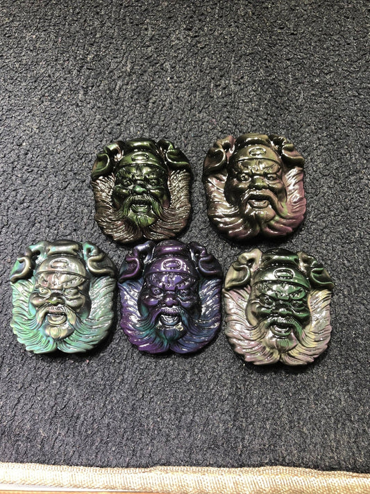 pendentif Exorciste Taoïste Zhong Kui. Obsidienne oeil celeste qualité A+ - obsidian dragon