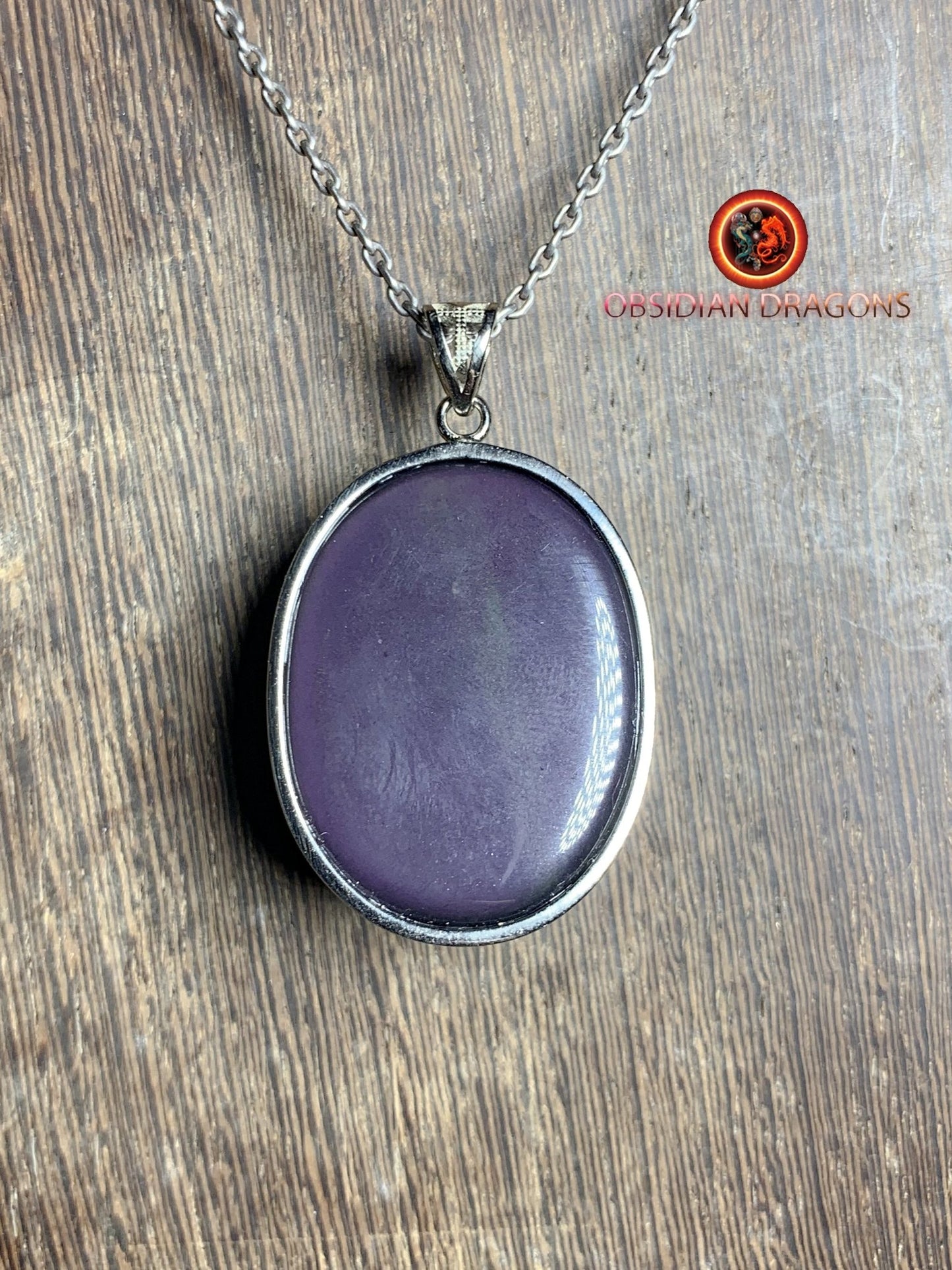Pendentif, obsidienne oeil celeste naturelle, sertie en argent 925, pièce unique - obsidian dragon