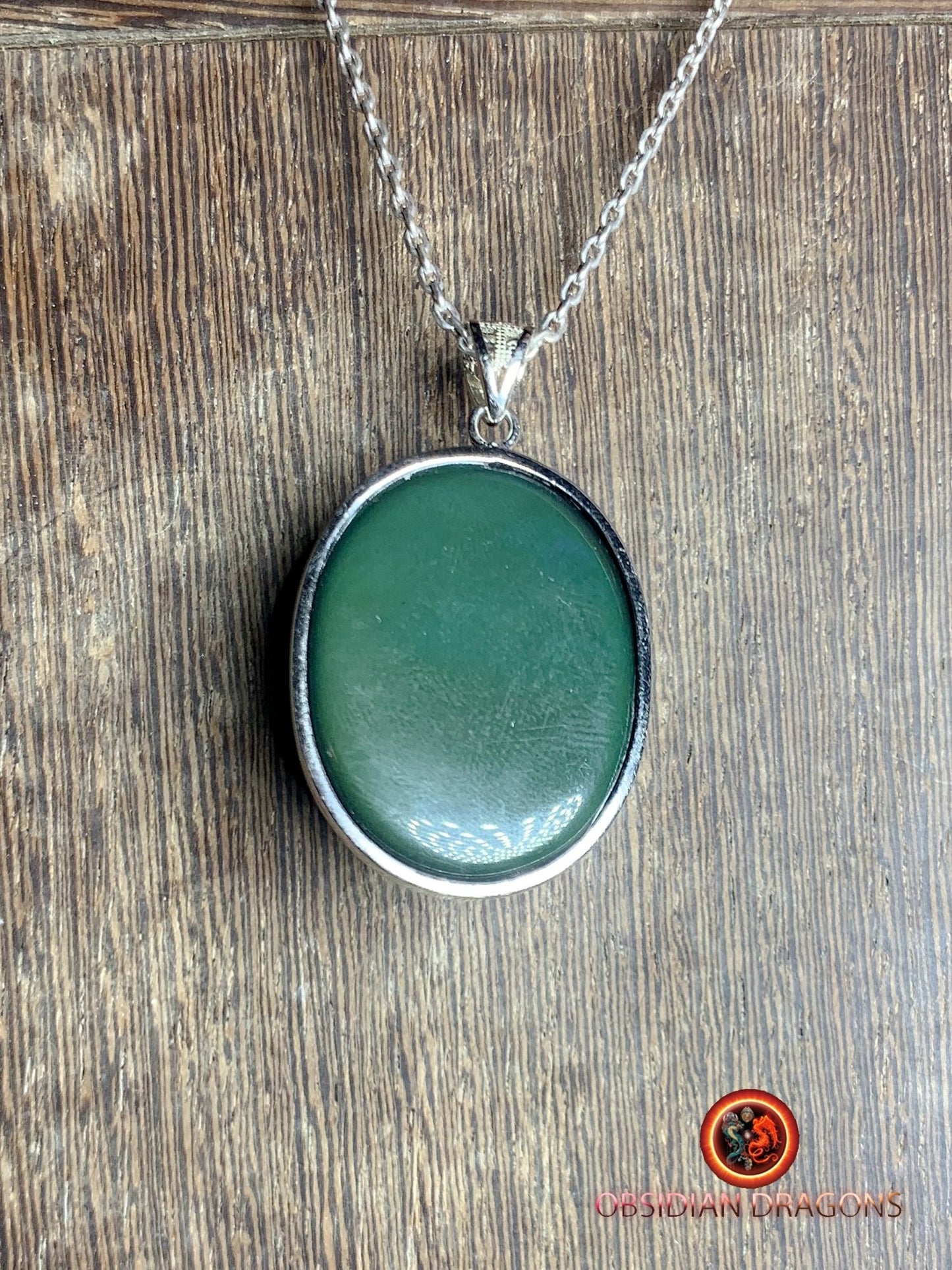 Pendentif, obsidienne oeil celeste naturelle, sertie en argent 925, pièce unique - obsidian dragon