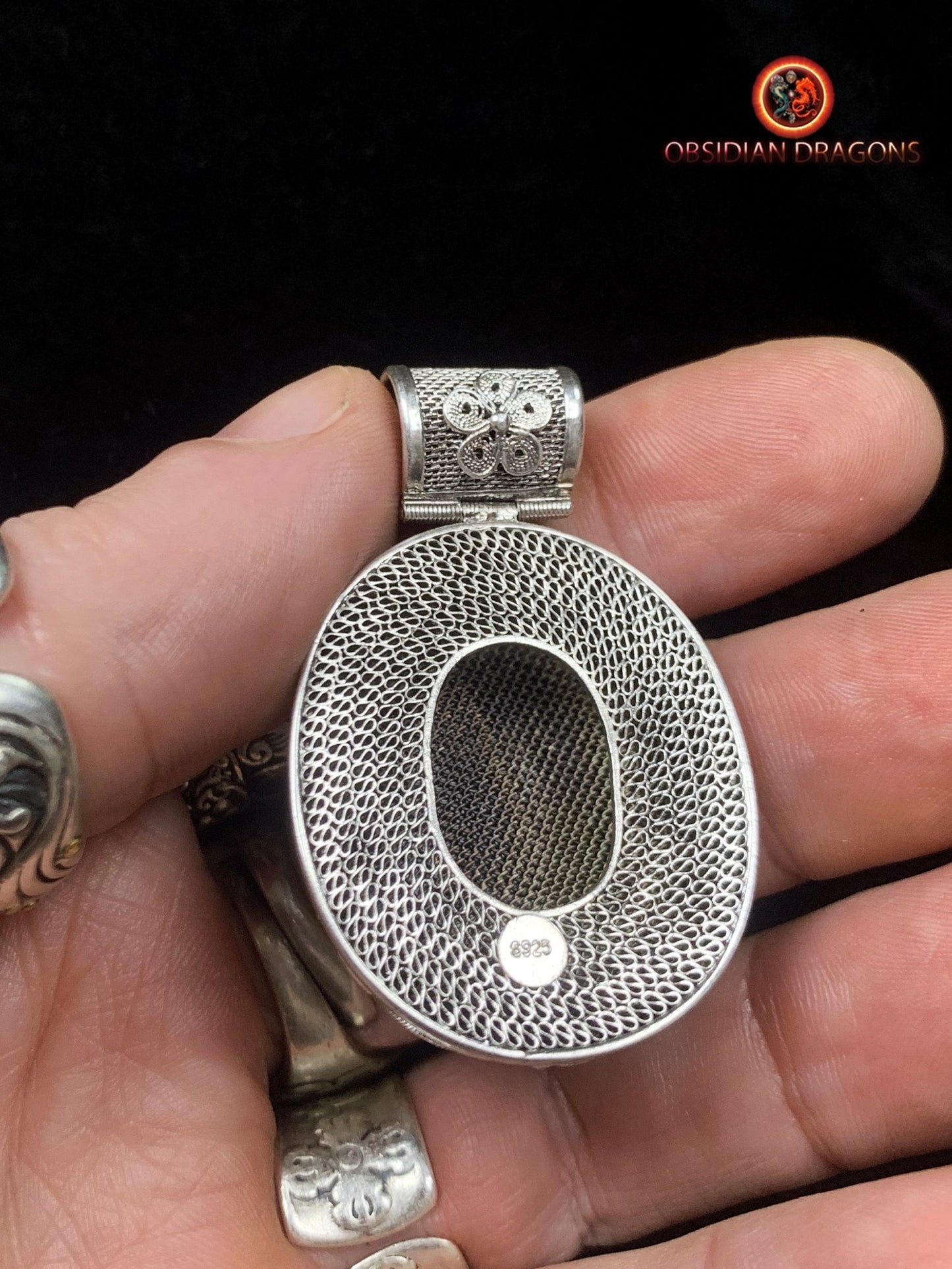 Pendentif en séraphinite- Argent 925- Cité interdite | obsidian dragons
