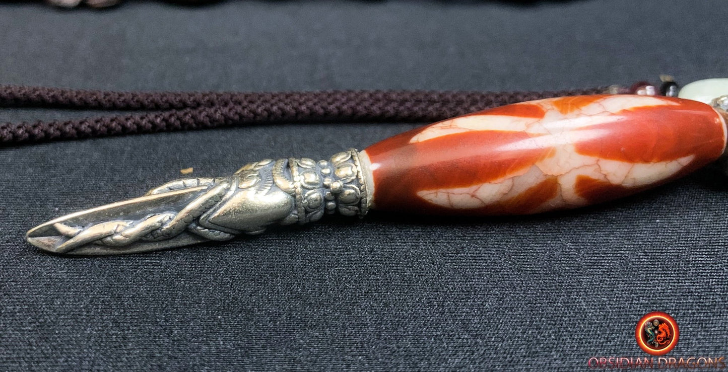 Pendentif Phurba tibétain- DZI du grand homme