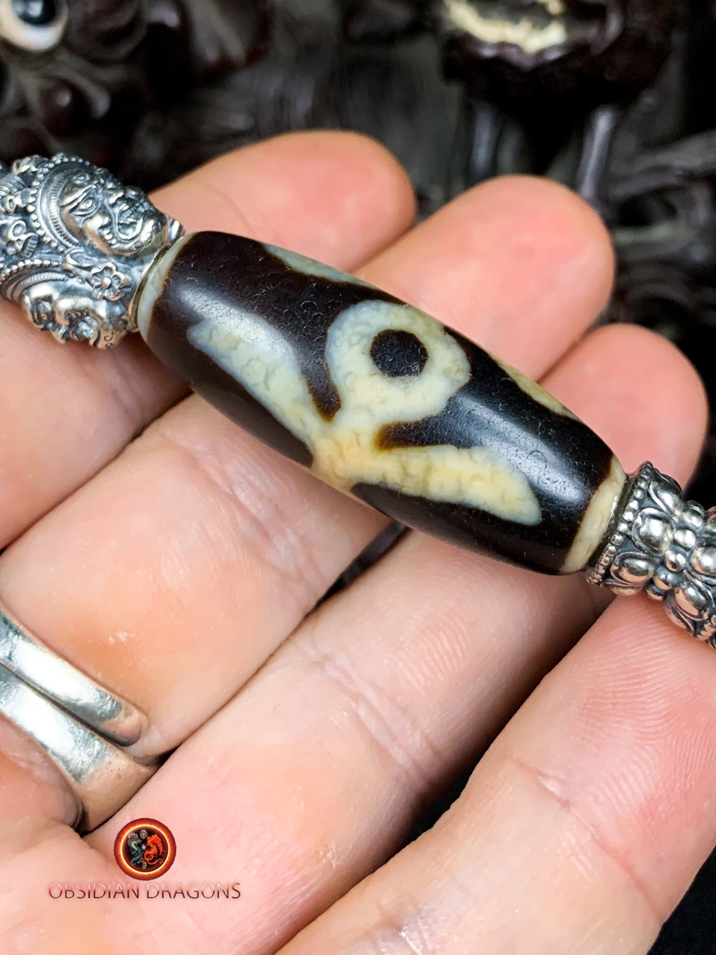 Pendentif Phurba tibétain- DZI du grand homme