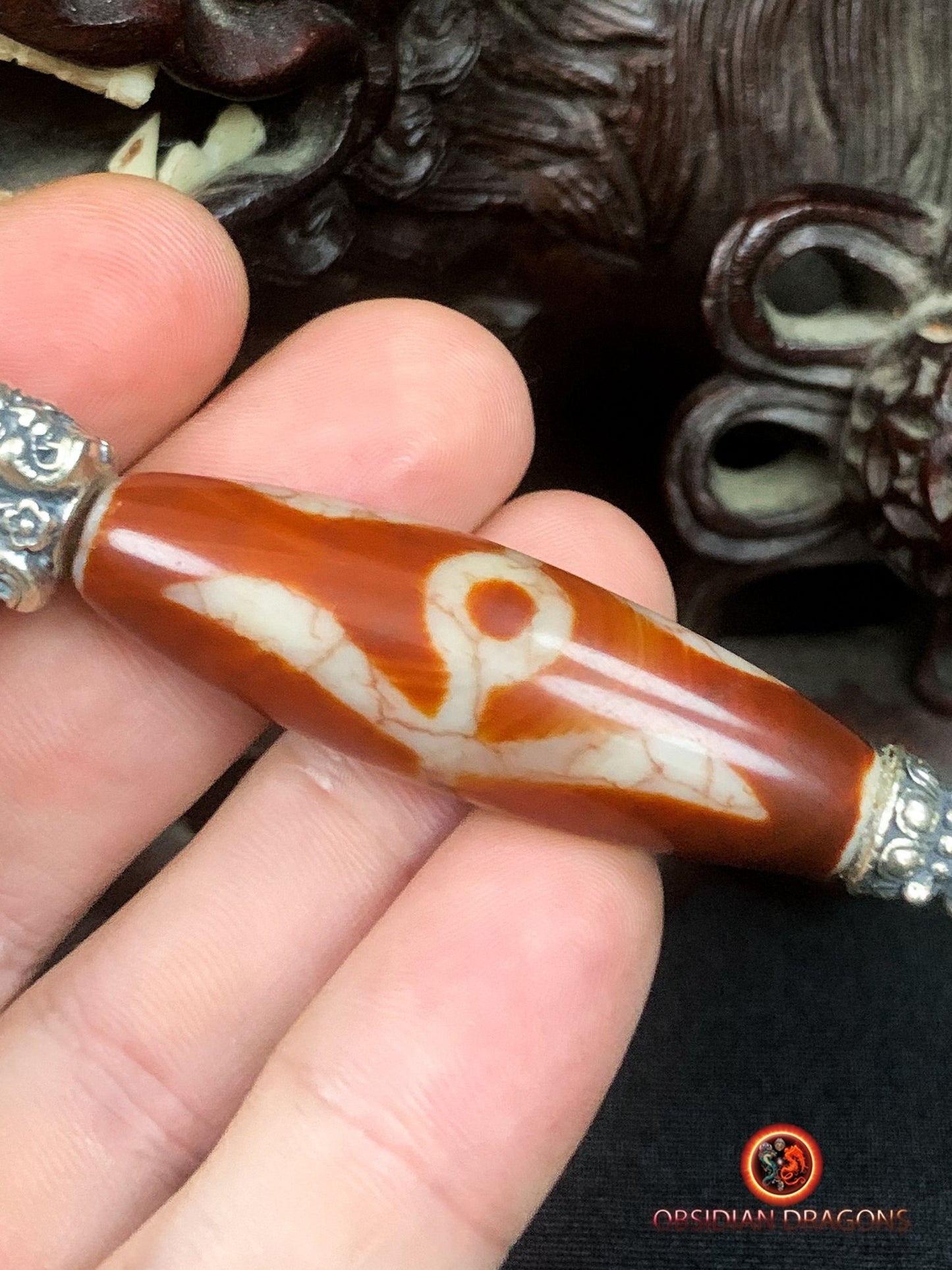 Pendentif Phurba tibétain- DZI du grand homme