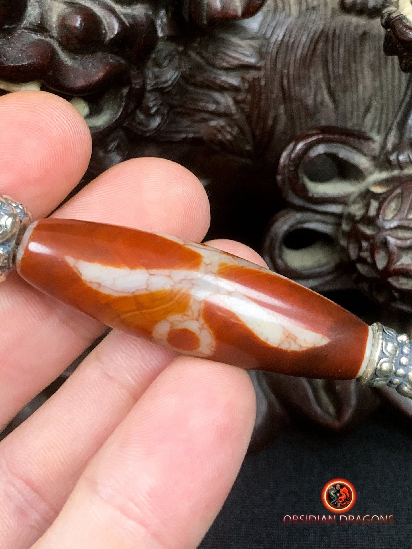 Pendentif Phurba tibétain- DZI du grand homme