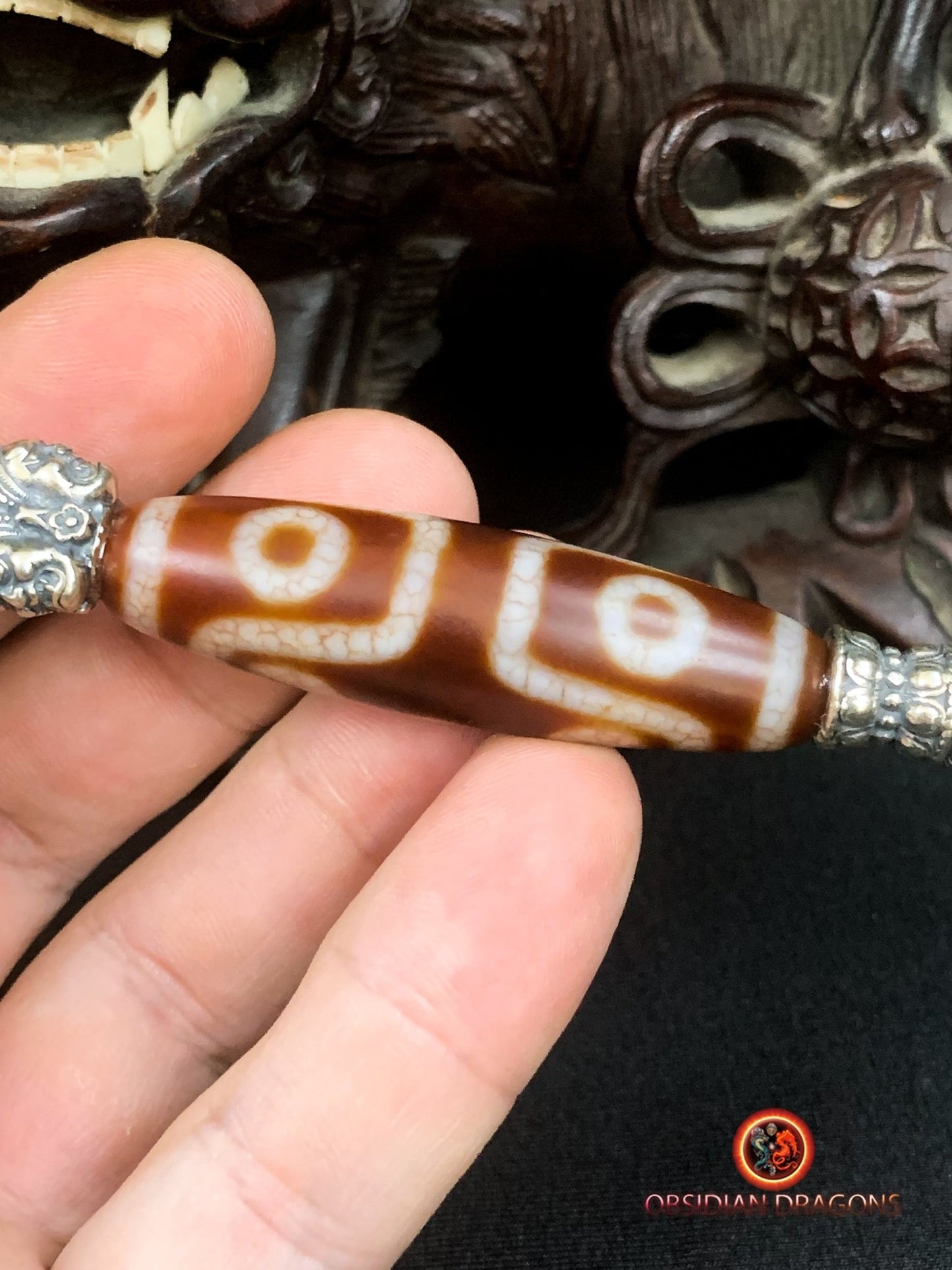 Pendentif Phurba tibétain- DZI à sept yeux
