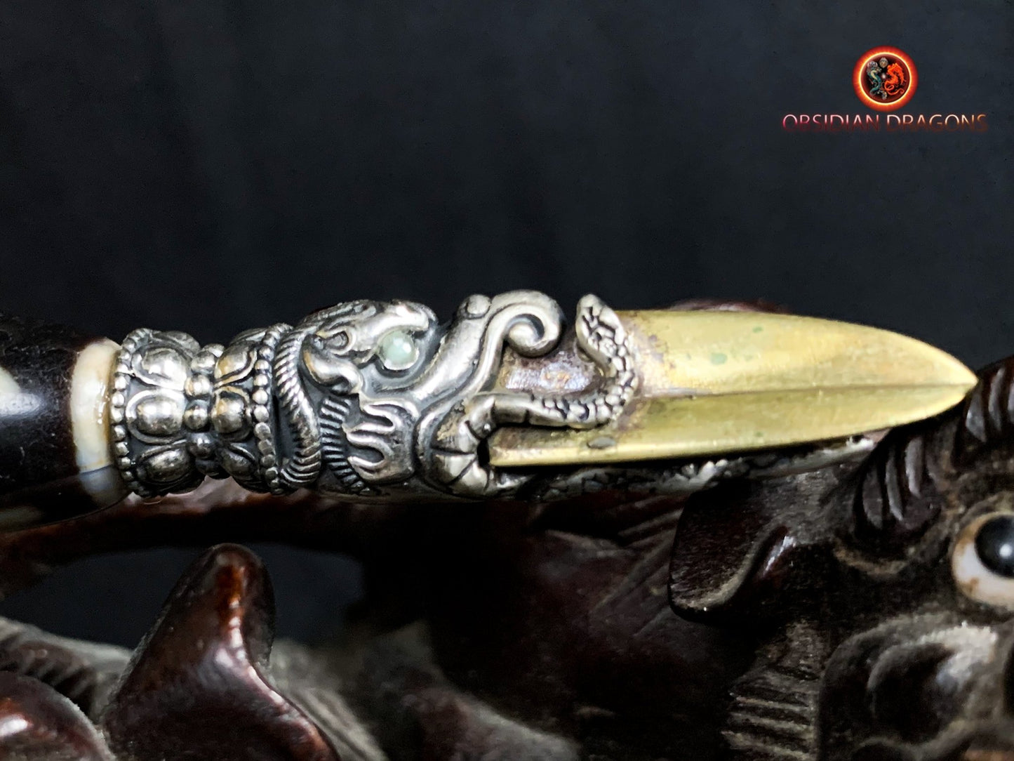 Pendentif Phurba tibétain- DZI du grand homme
