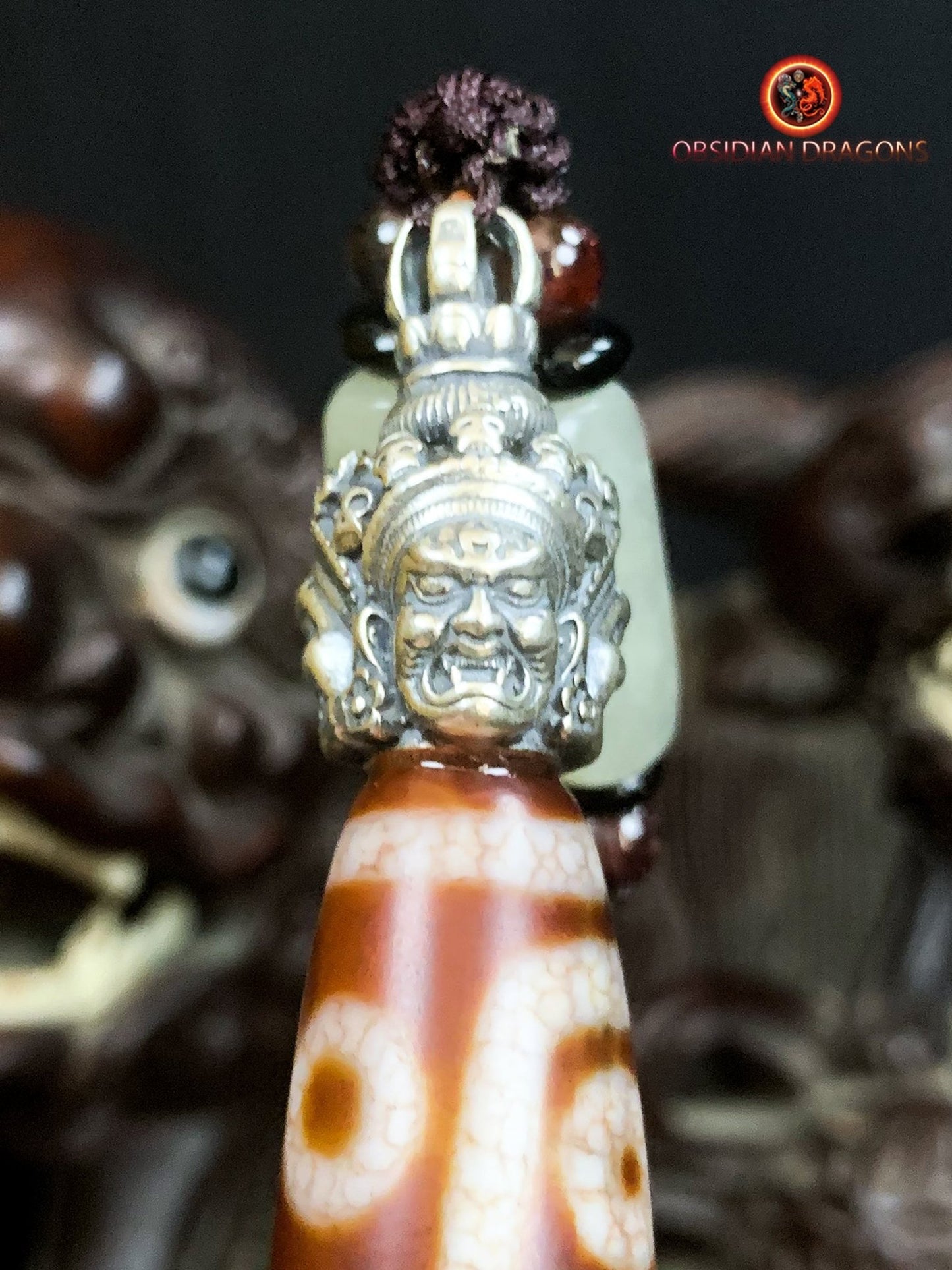 Pendentif Phurba tibétain- DZI à sept yeux