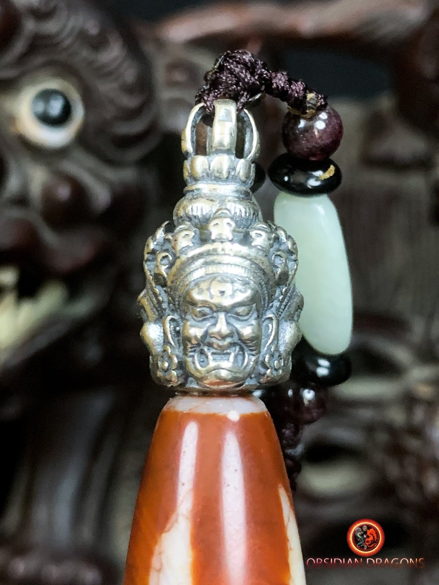 Pendentif Phurba tibétain- DZI du grand homme