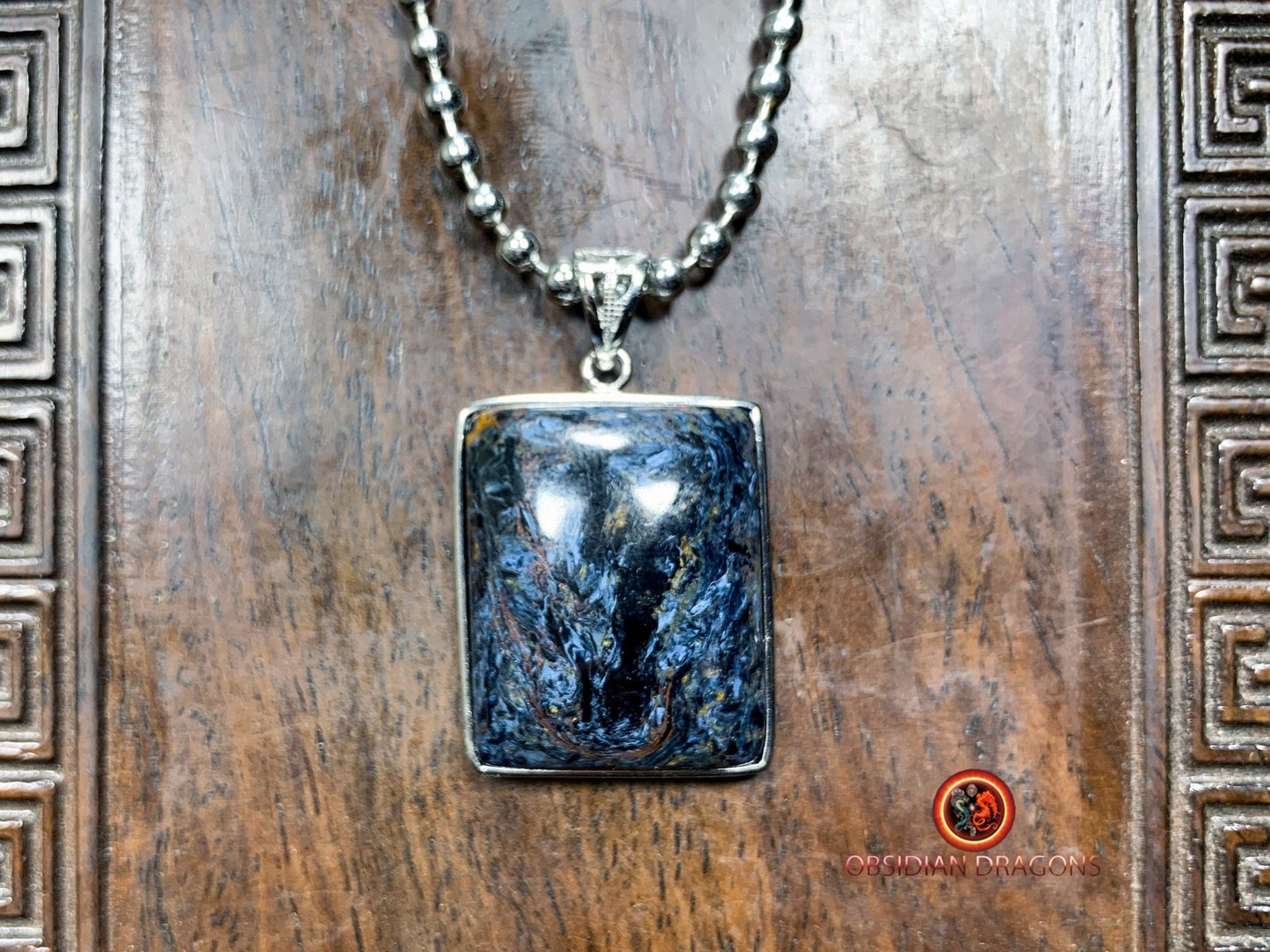 Pendentif pietersite- Serti argent 925