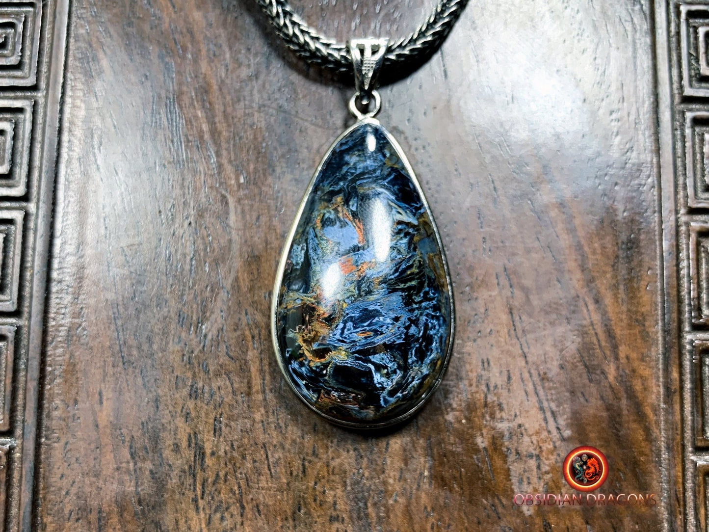 Pendentif pietersite- Serti argent 925