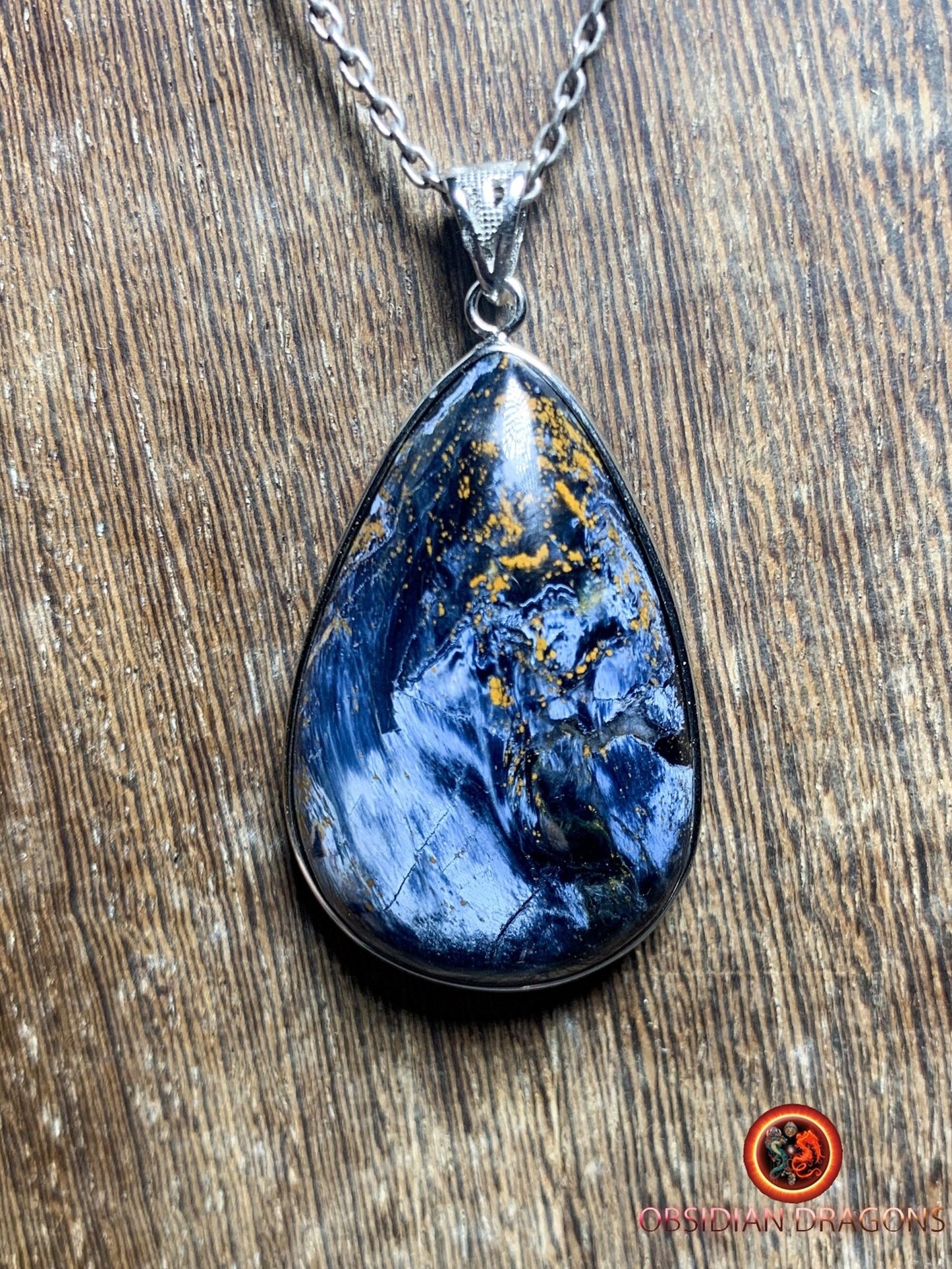Pendentif pietersite- Serti argent 925
