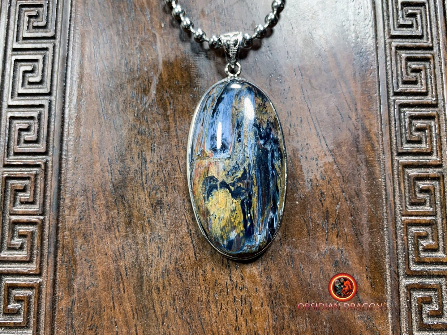 Pendentif pietersite- Serti argent 925