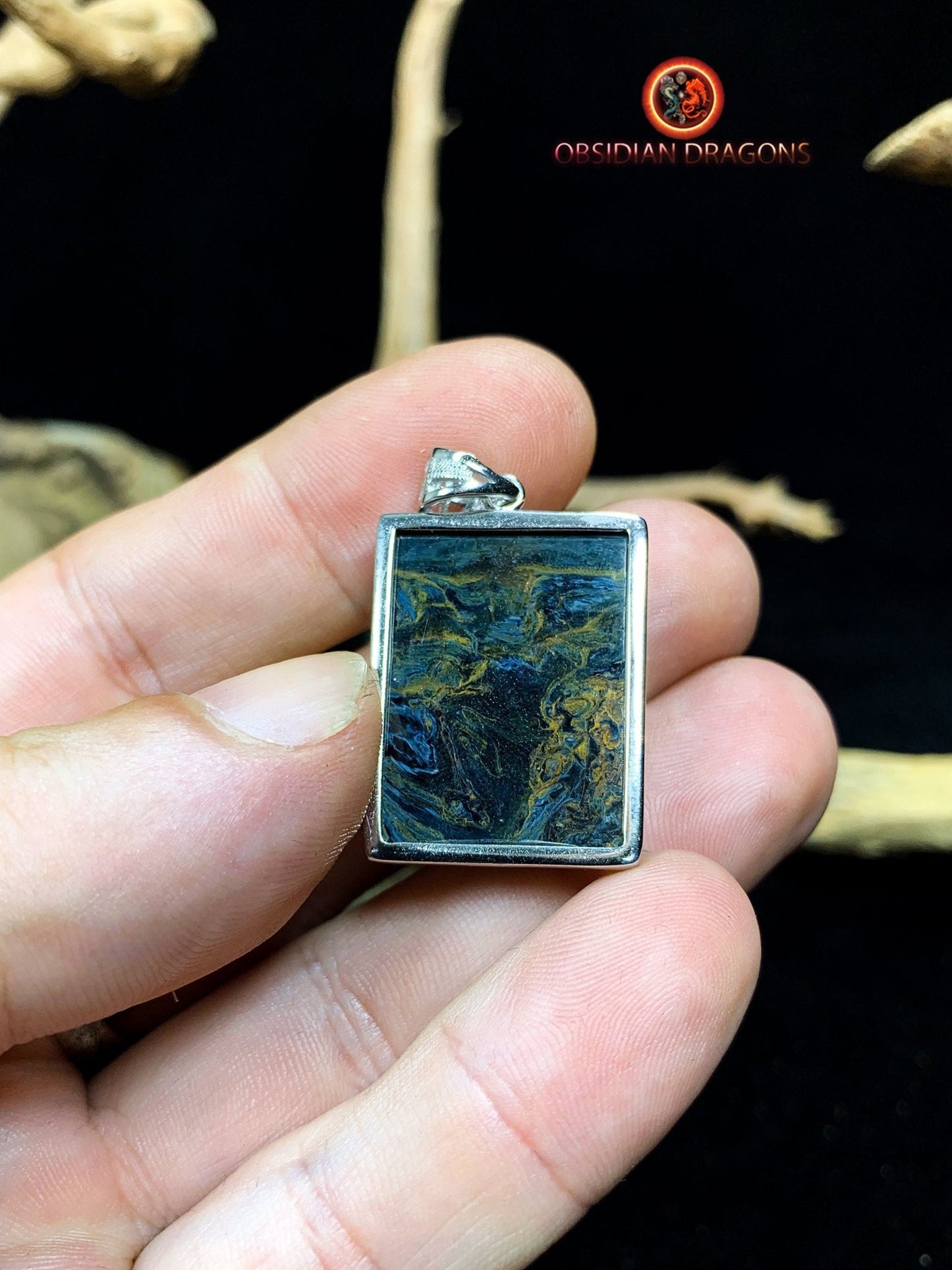 Pendentif pietersite- Serti argent 925