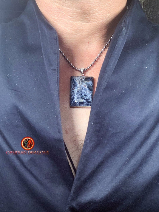 Pendentif pietersite- Serti argent 925