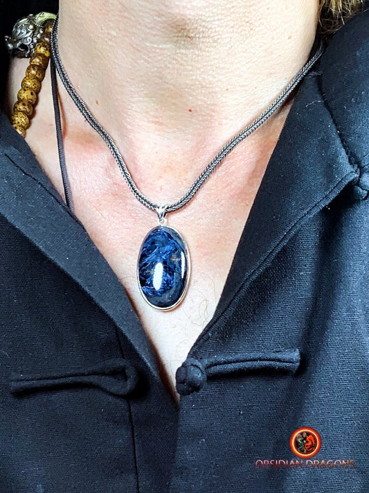 Pendentif pietersite- Serti argent 925
