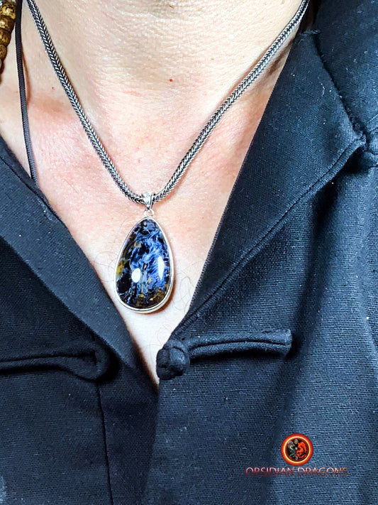 Pendentif pietersite- Serti argent 925